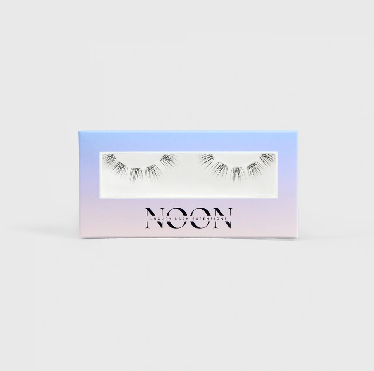 NOON LASH false eyelashes in pastel packaging